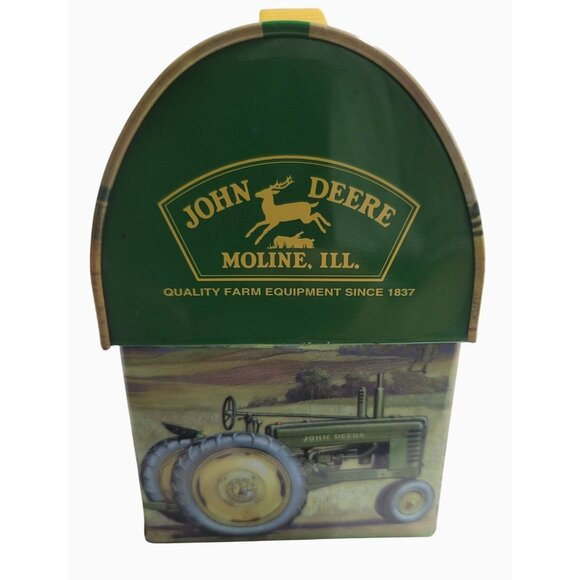 Vintage John Deere Metal Lunchbox With Tractor Design & Yellow Handle - Picture 11 of 16